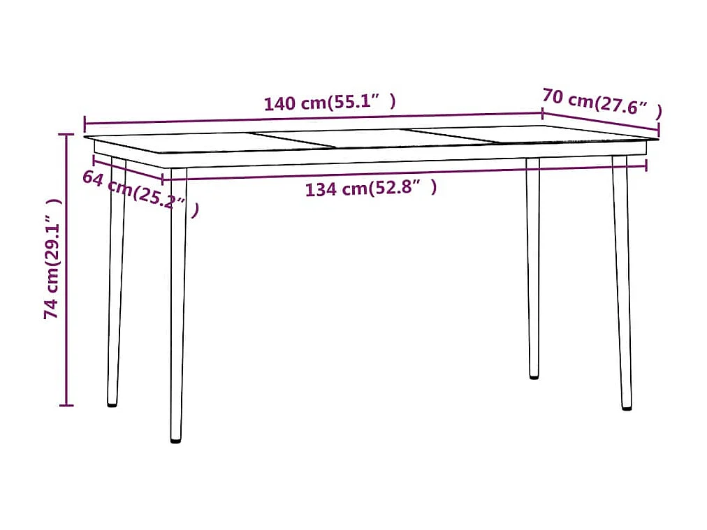 Cesarino  Ensemble à manger de jardin coussins 7 pcs Beige/noir