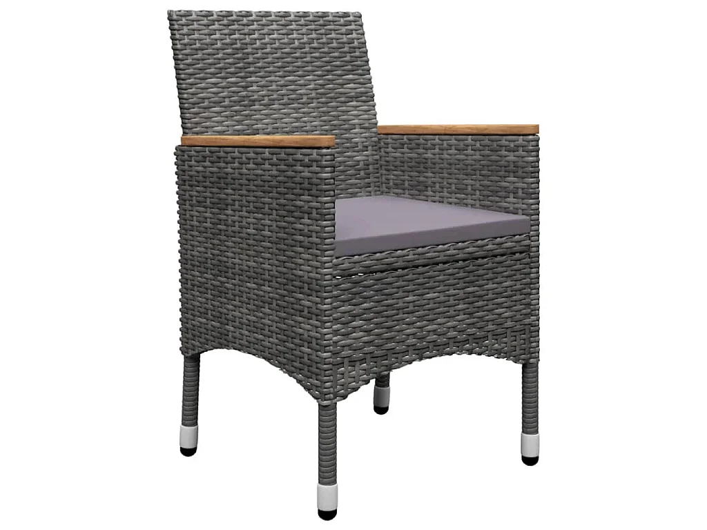 Saluzzo  Juego de comedor de jardín de 5 piezas gris