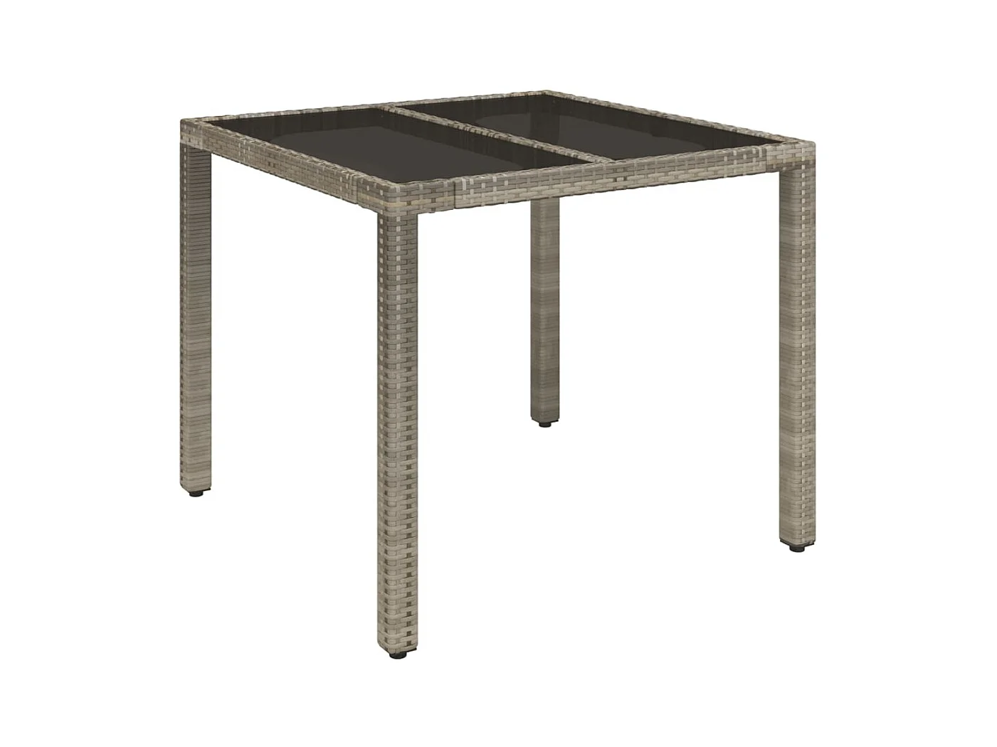 Chris David  Ensemble à manger de jardin 3 pcs coussins gris résine tressée