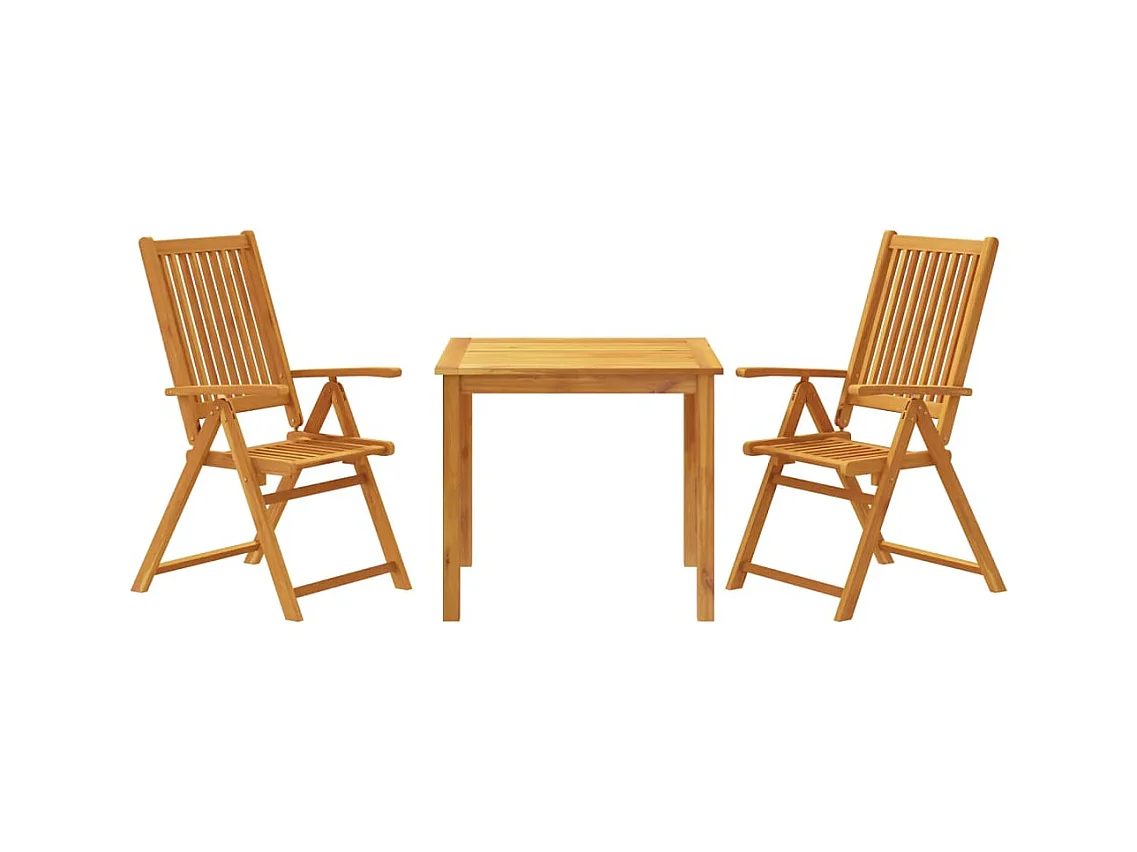 Solrød Strand  3-delige Tuinset massief acaciahout