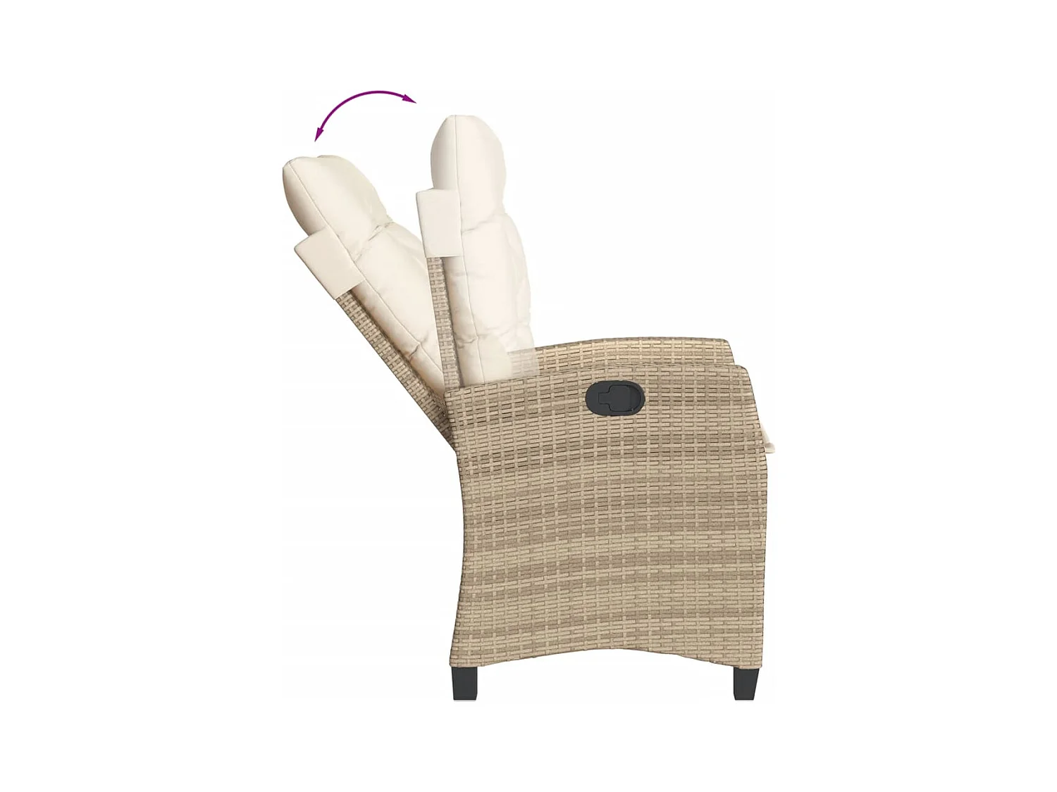 Danira  3-delige Tuinset met kussens poly rattan beige