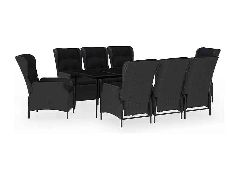 Mayra  Ensemble à manger de jardin 9 pcs Gris foncé