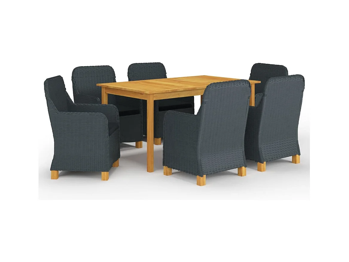 Murrieta  Juego de comedor para jardín de 7 piezas gris oscuro