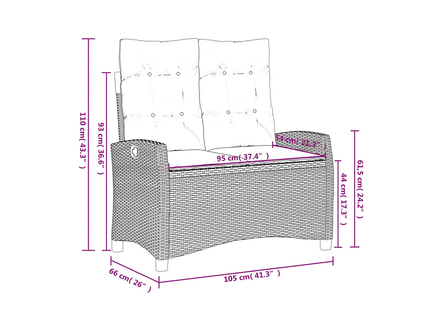 Isyra  Ensemble à manger de jardin coussins 2pcs noir résine tressée