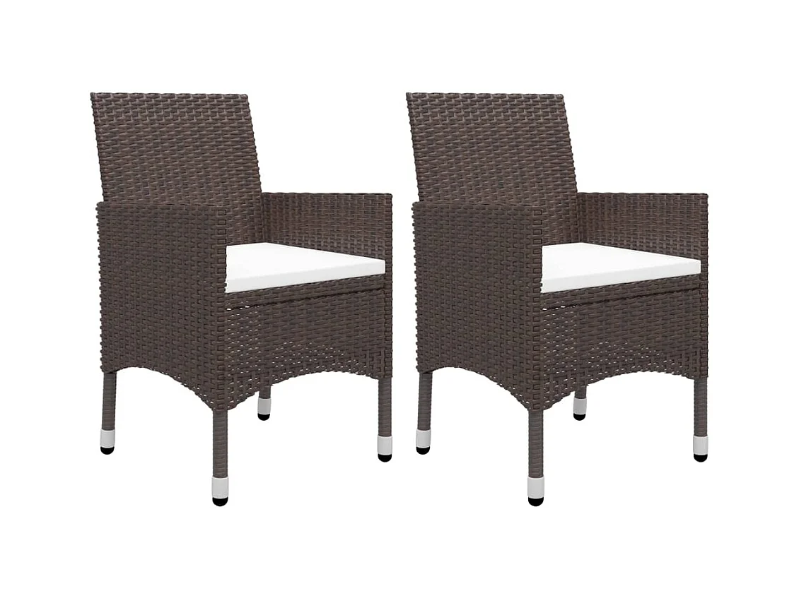 Deerlijk  3-delige Tuinset poly rattan en glas bruin