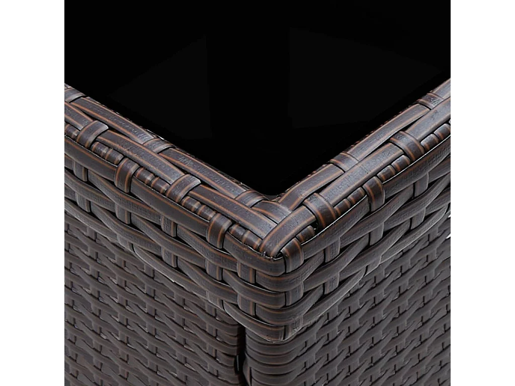 Deerlijk  3-delige Tuinset poly rattan en glas bruin