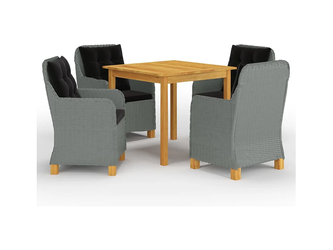 Svogerslev  Ensemble à manger de jardin 5 pcs Gris clair