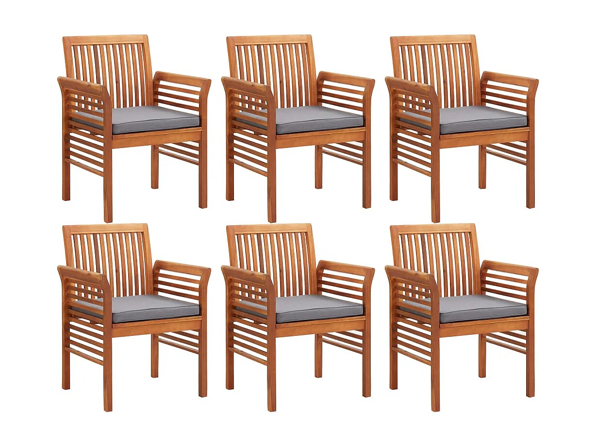 Bourges  Set comedor de jardín 7 pzas y cojines madera maciza de acacia