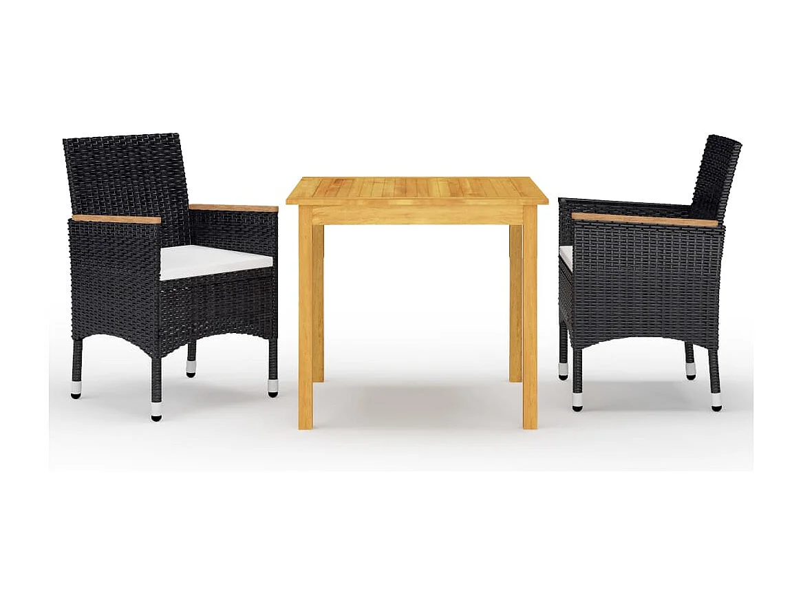 Arend  Ensemble de salle à manger de jardin 3 pcs Noir