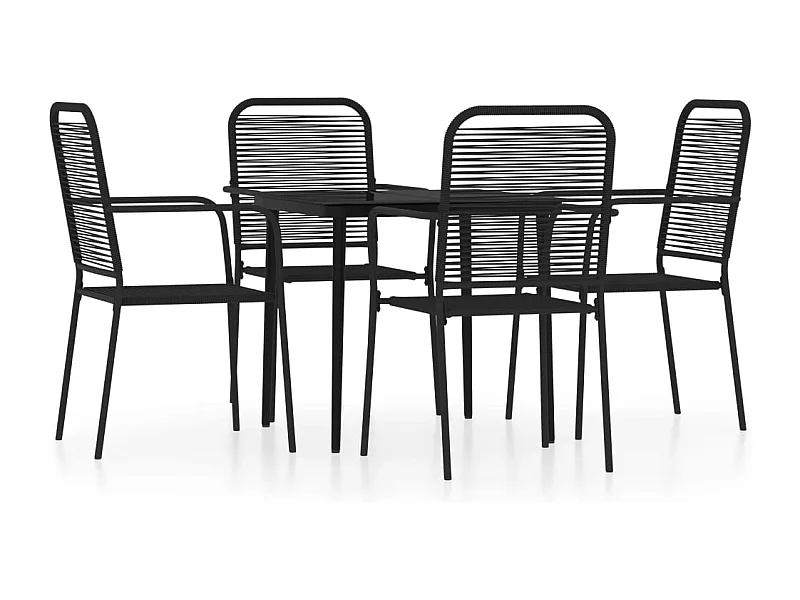 Georgia Ann  Ensemble à manger de jardin 5 pcs Noir