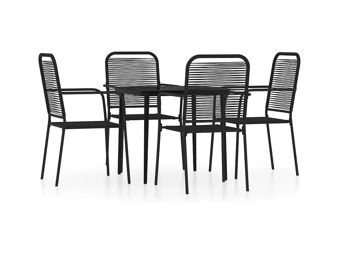 Georgia Ann  Ensemble à manger de jardin 5 pcs Noir
