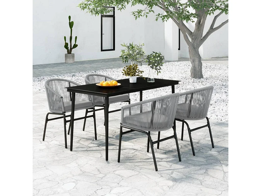 Belric  Ensemble à manger de jardin 5 pcs Gris
