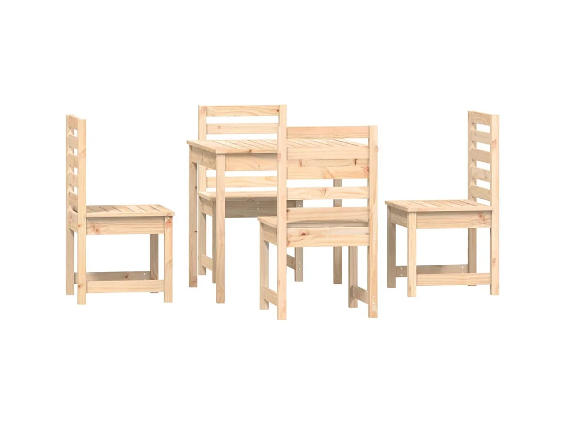 Adrien  Ensemble à manger de jardin 5 pcs bois massif de pin