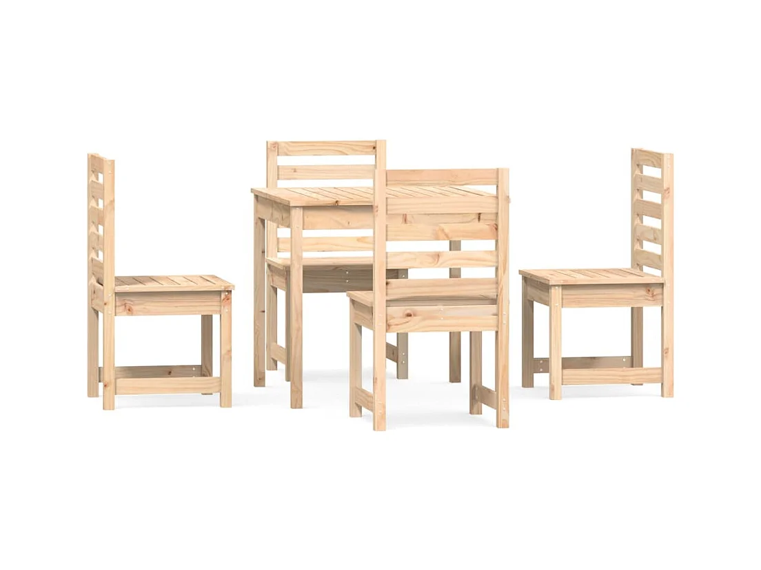 Adrien  Juego de comedor de jardín 5 piezas madera maciza de pino