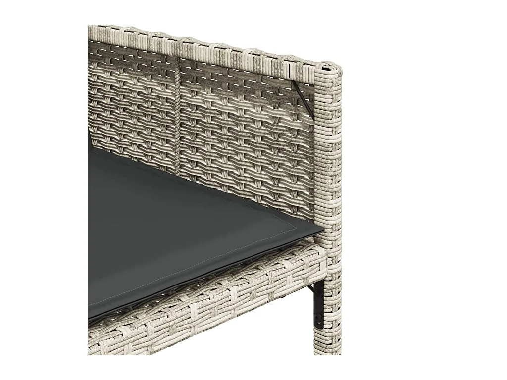 Heumen  Ensemble à manger de jardin et coussins 9 pcs gris clair rotin