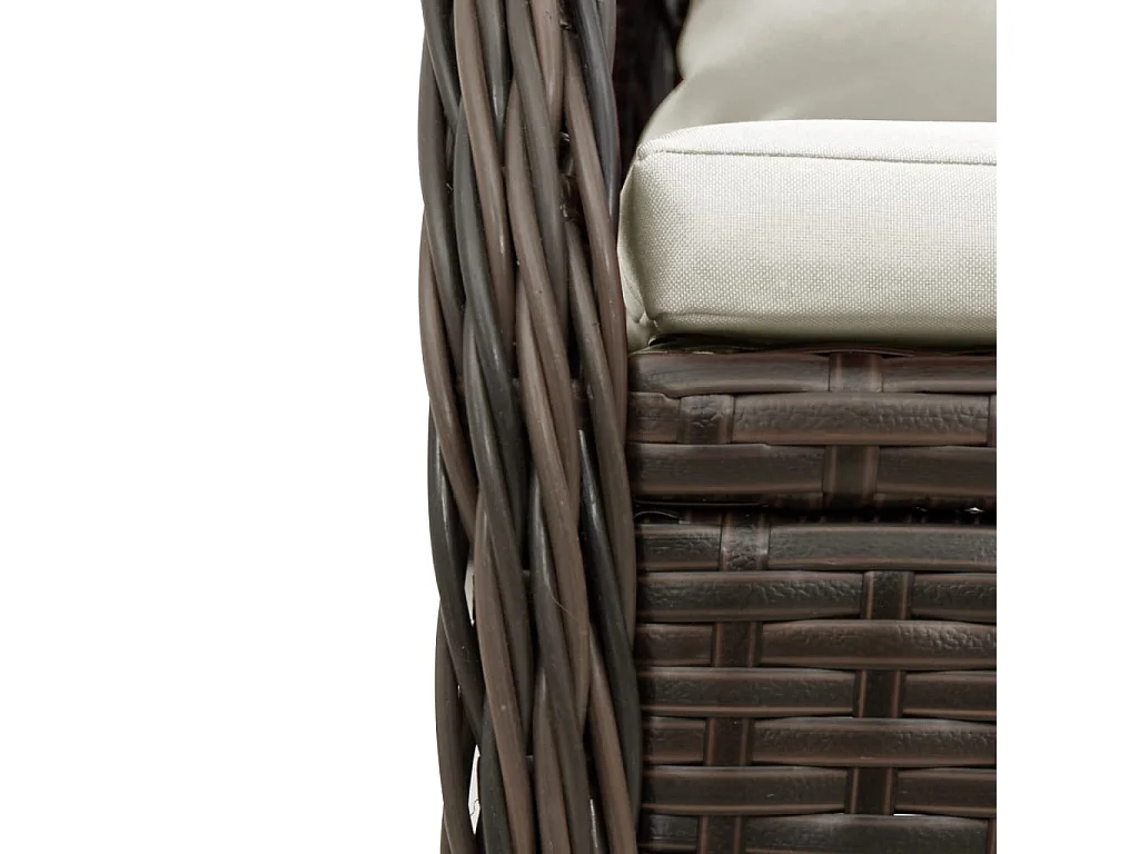 Garden Furniture -  5-delige Tuinset met kussens poly rattan bruin