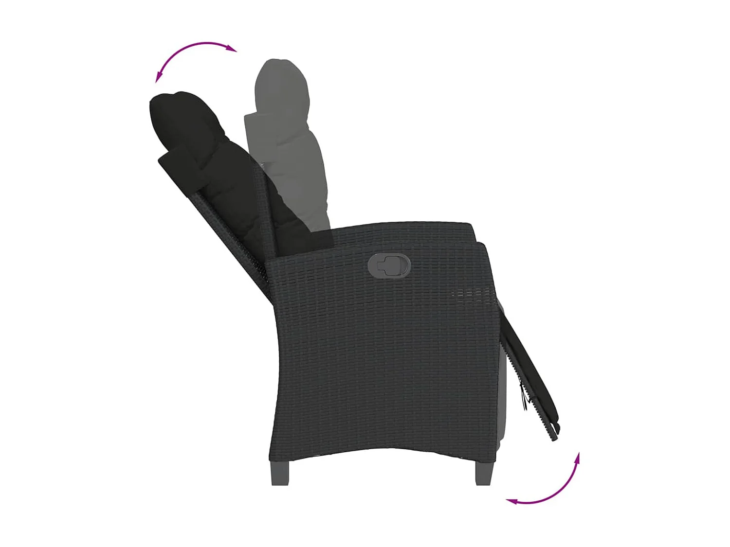 Frances  Ensemble à manger de jardin 9pcs coussins noir résine tressée