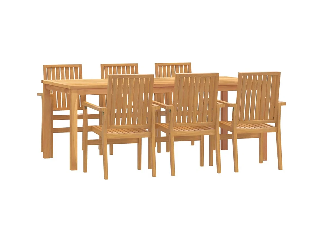 Garden Furniture -  Ensemble à manger de jardin 7 pcs Bois de teck solide