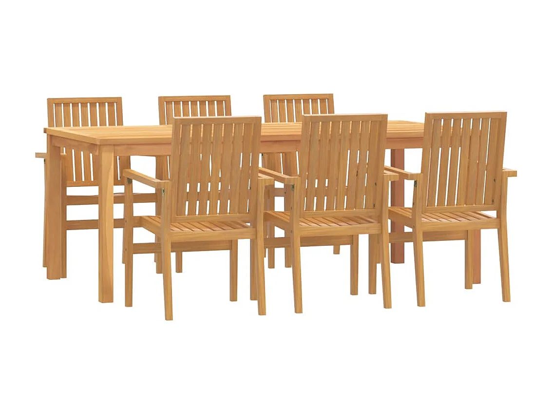 Garden Furniture -  7-delige Tuinset massief teakhout