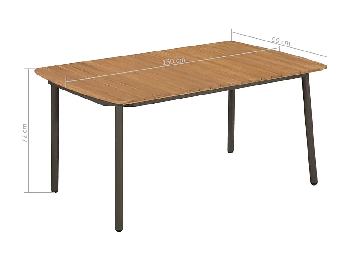 Baldwin  Set de muebles de comedor de jardín 7 piezas de ratán PE gris