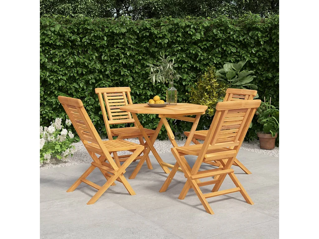 Chilhowie  Ensemble à manger de jardin 5 pcs Bois de teck massif