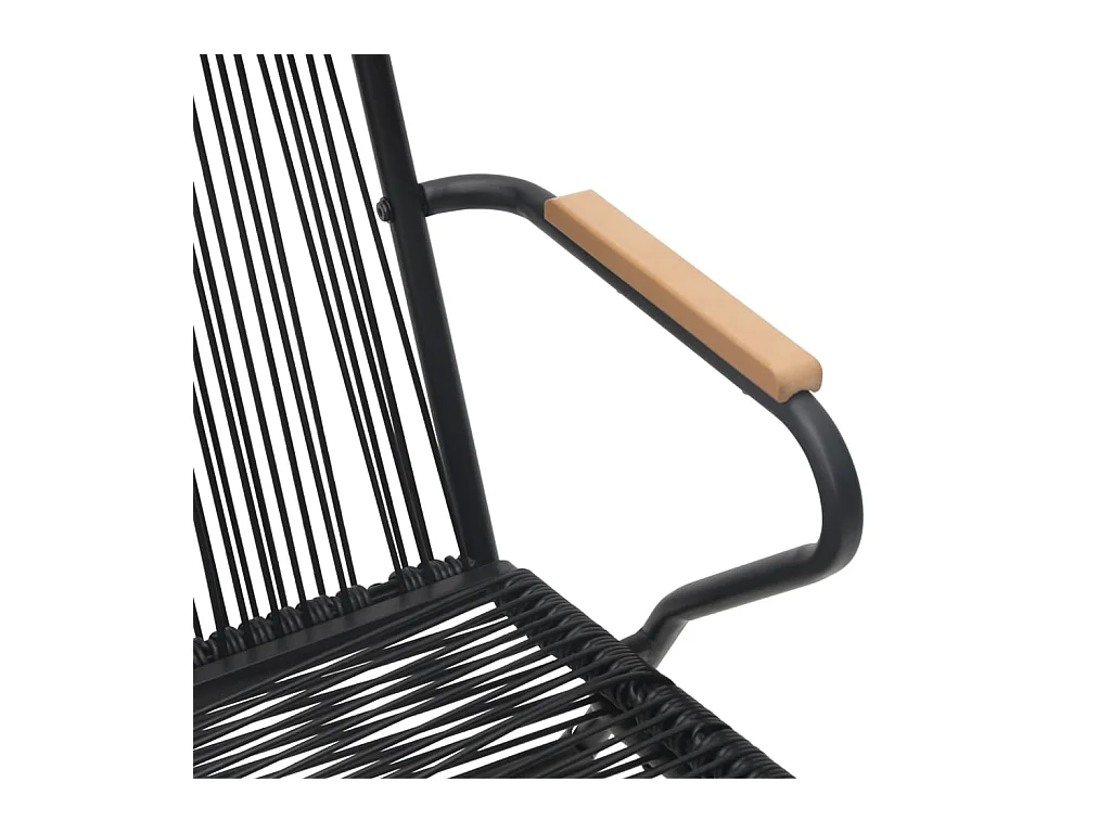 Claudine  Ensemble à manger de jardin 7 pcs Noir Rotin PVC