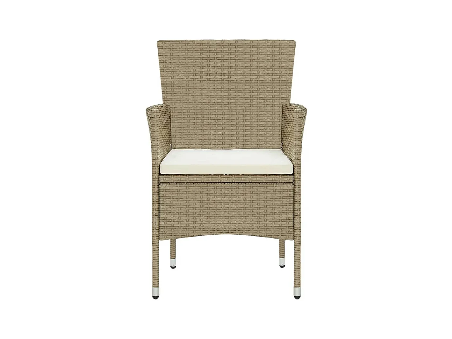 Wausau  Ensemble à manger de jardin et coussins 7 pcs Poly rotin Beige