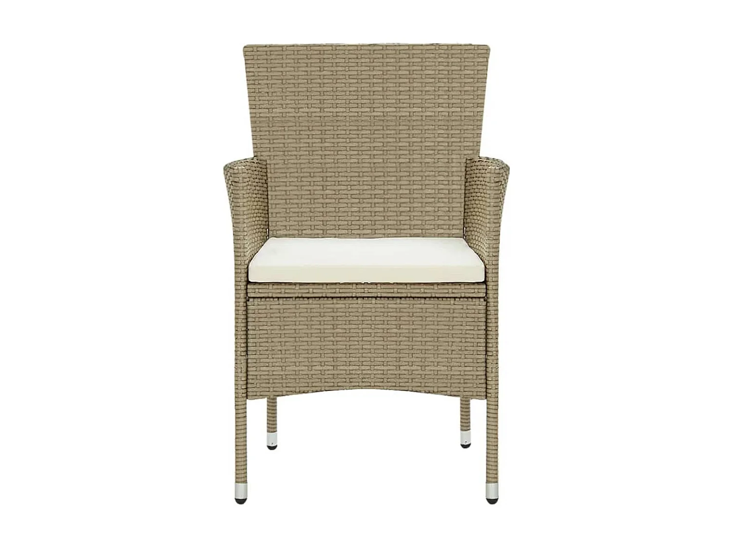 Wausau  Ensemble à manger de jardin et coussins 7 pcs Poly rotin Beige