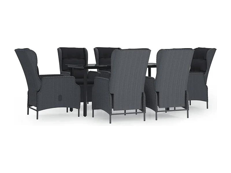 Santa Rosa  Set de comedor para jardín 7 piezas ratán sintético gris oscuro