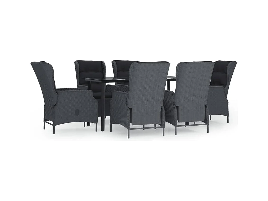 Santa Rosa  Set de comedor para jardín 7 piezas ratán sintético gris oscuro
