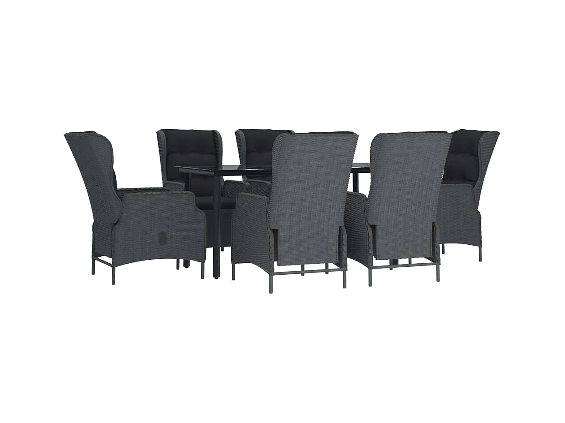 Santa Rosa  Set de comedor para jardín 7 piezas ratán sintético gris oscuro