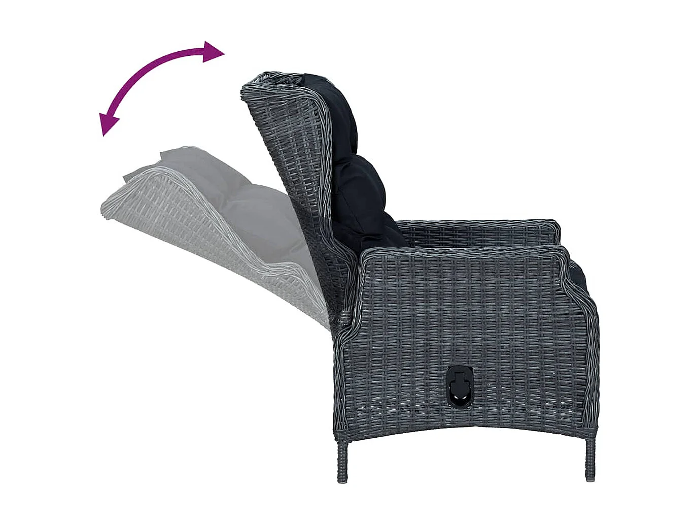 Santa Rosa  Set de comedor para jardín 7 piezas ratán sintético gris oscuro