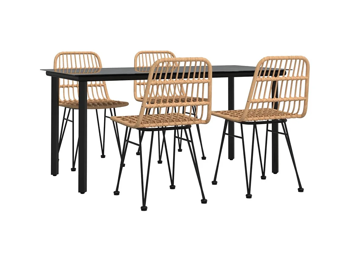 Ballyhaise  Juego de comedor de jardín 5 piezas ratán sintético