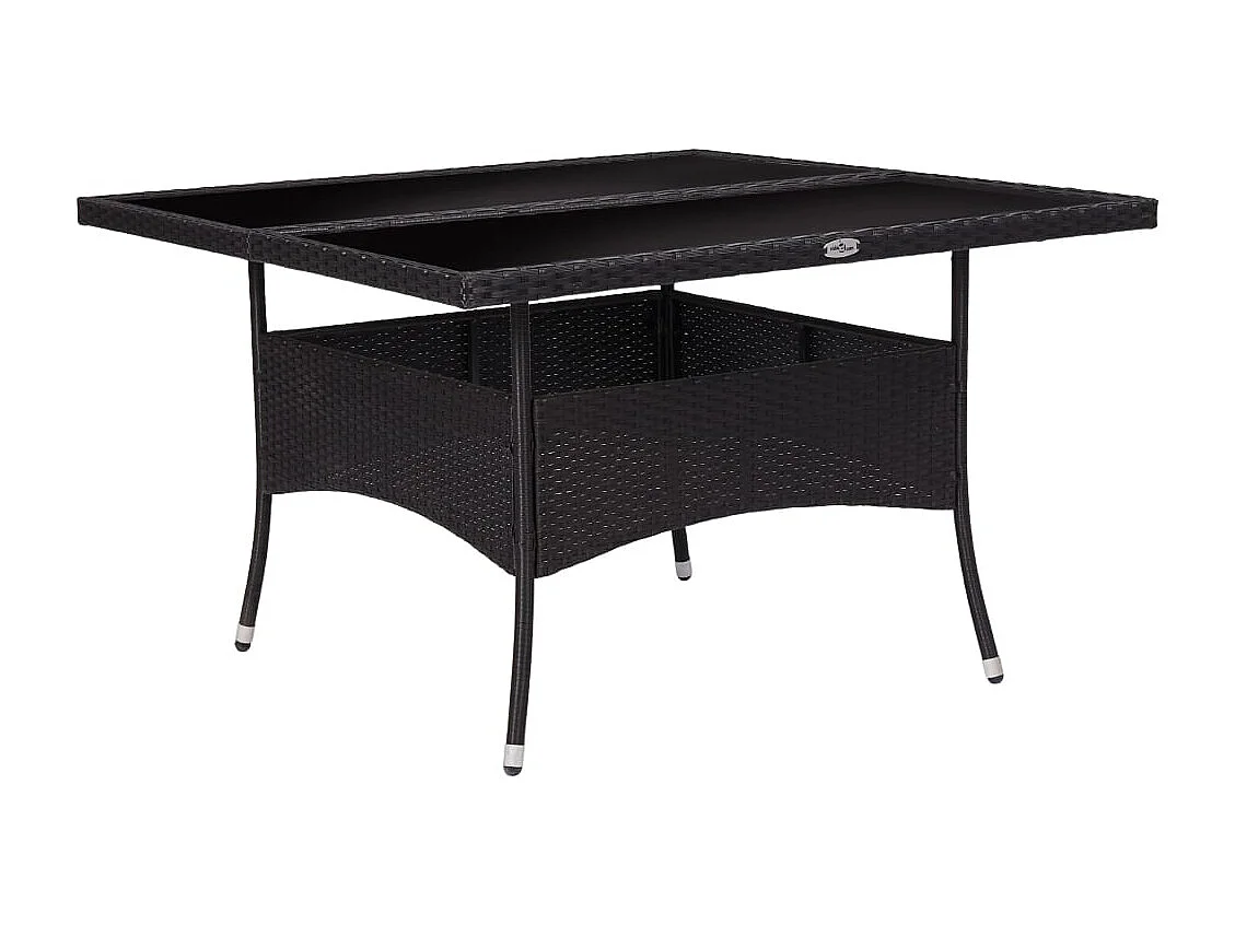 Tatum  Set de comedor de jardín 9 piezas ratán PE y vidrio negro