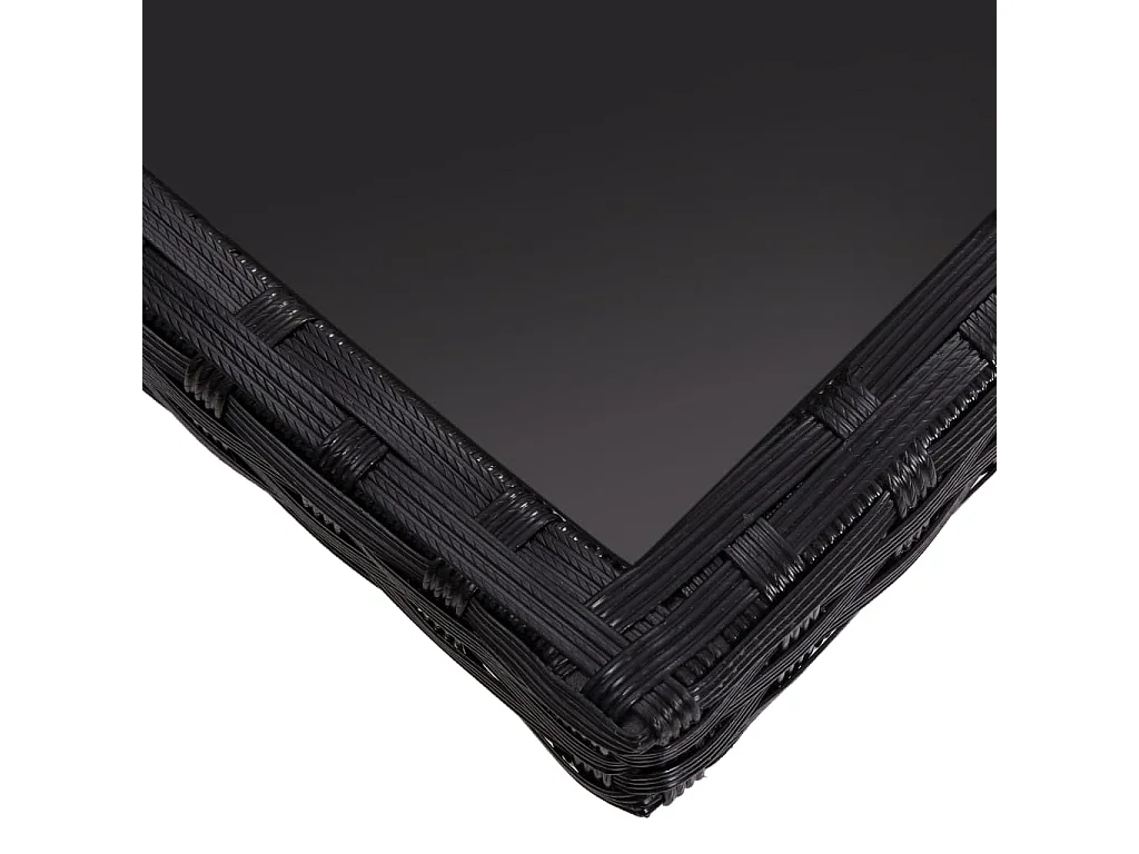 Tatum  Set de comedor de jardín 9 piezas ratán PE y vidrio negro