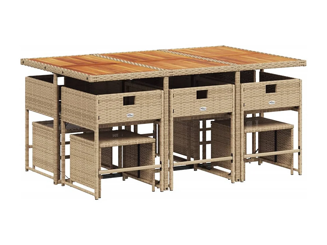 Kirkland  11-delige Tuinset met kussens poly rattan beige