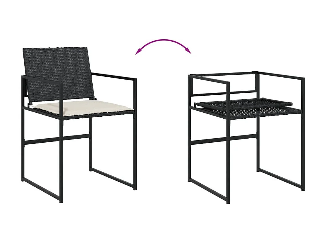 Quintus  Ensemble à manger de jardin 11 pcs coussins noir résine tressée