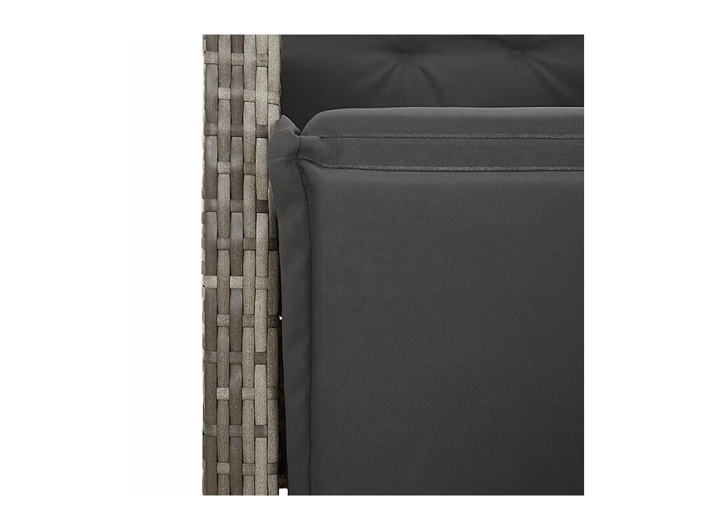 Wise  Ensemble à manger de jardin 5 pcs coussins gris résine tressée