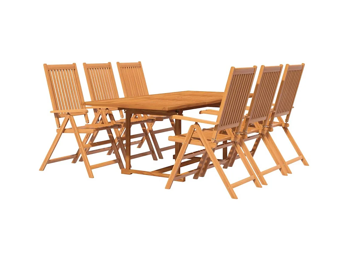 Brunello  Ensemble à manger de jardin 7 pcs Bois d'acacia massif