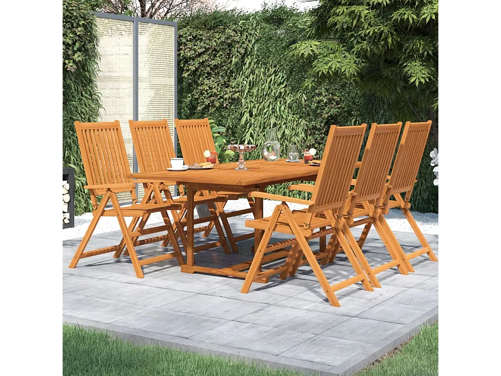 Brunello  Ensemble à manger de jardin 7 pcs Bois d'acacia massif