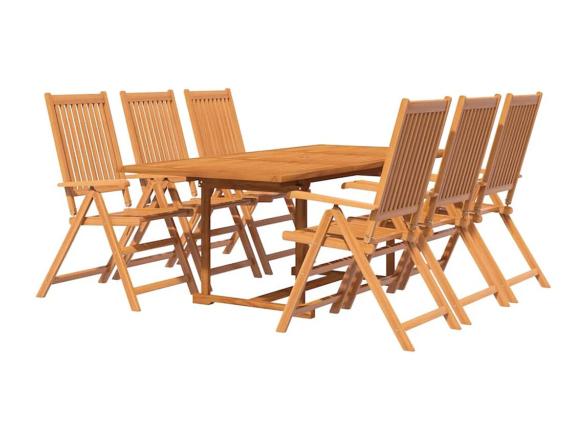 Brunello  Ensemble à manger de jardin 7 pcs Bois d'acacia massif