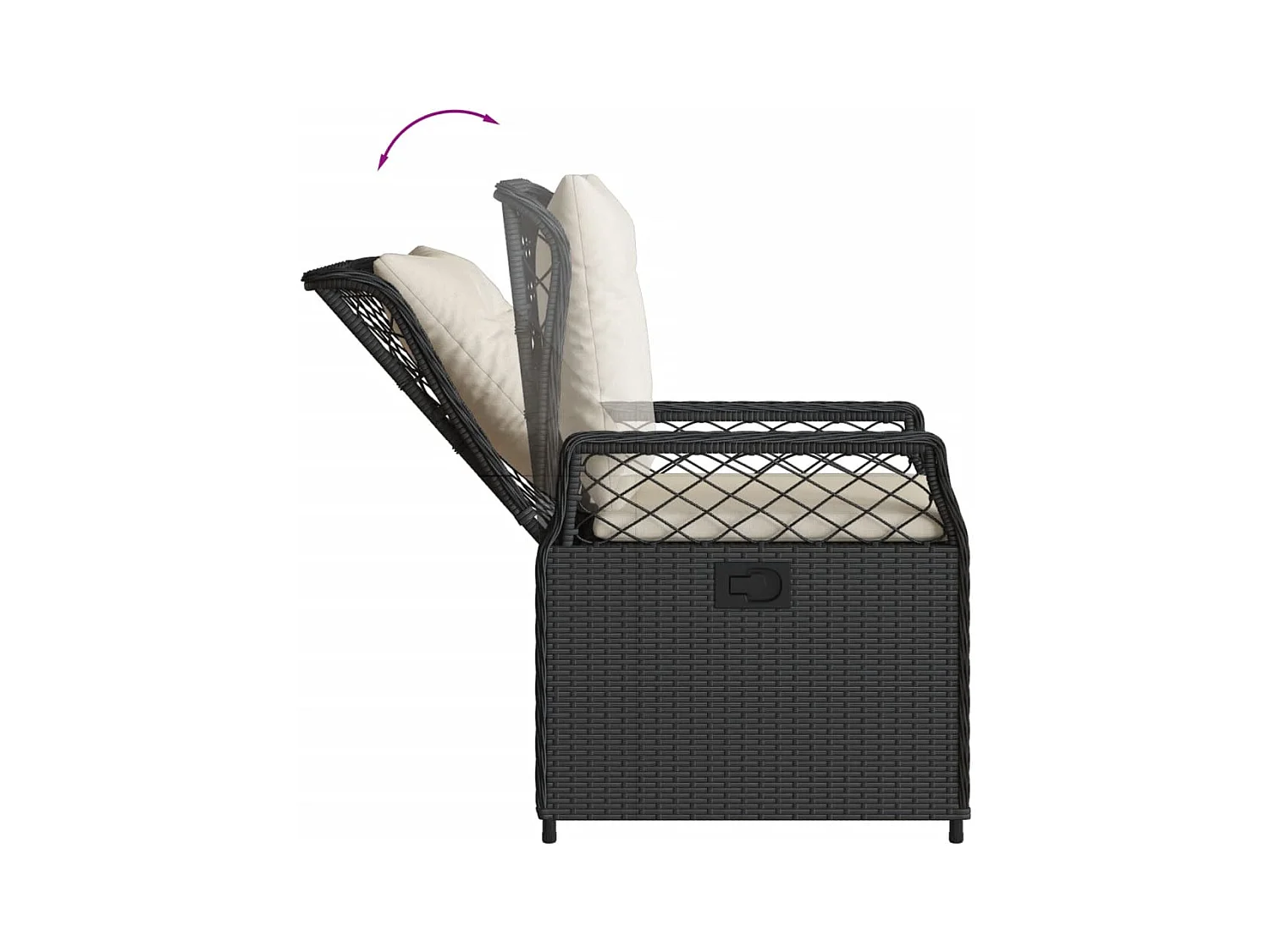 Ylva  Ensemble à manger de jardin avec coussins 3 pcs Noir