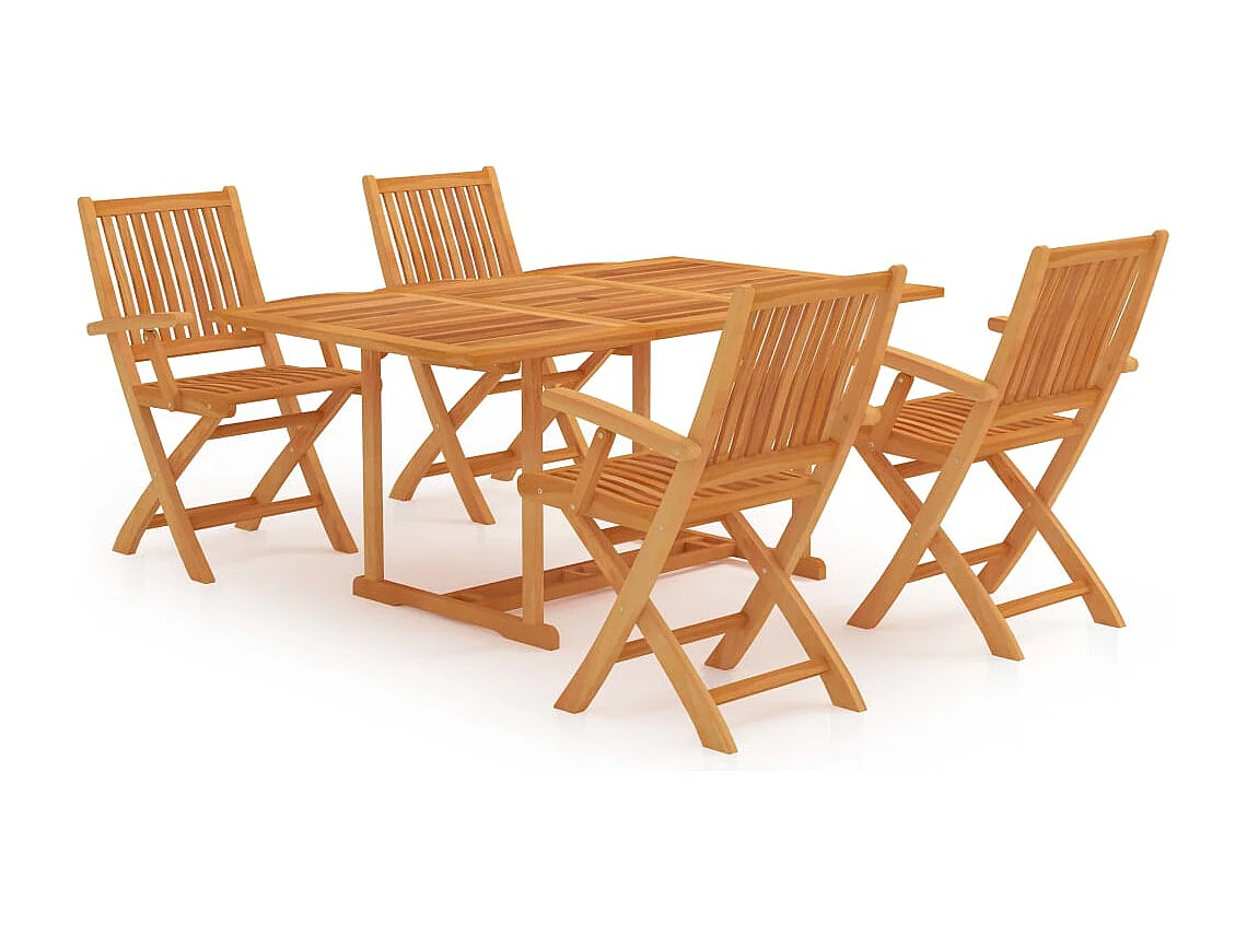 Villenave-d'Ornon  Ensemble à manger de jardin 5 pcs Bois de teck massif