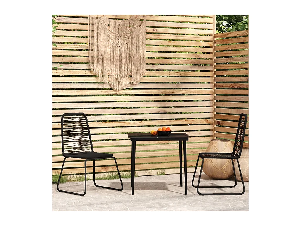 Anssi  Ensemble à manger de jardin 3 pcs Noir