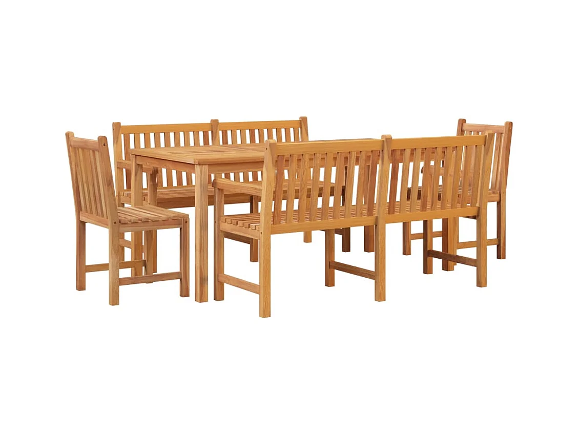 Reese  Ensemble à manger de jardin 5pcs Bois de teck massif