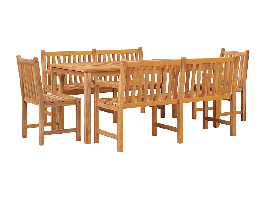 Reese  Ensemble à manger de jardin 5pcs Bois de teck massif