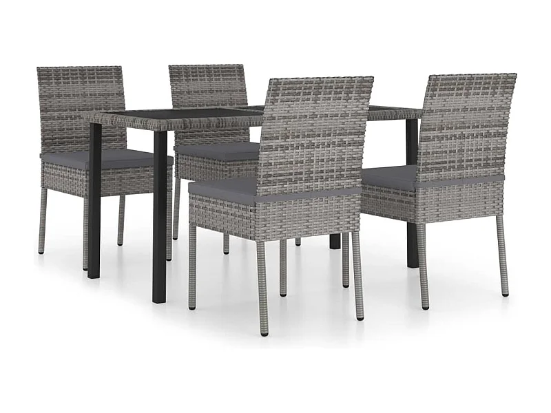 Glenn Samuel  5-delige Tuinset poly rattan grijs