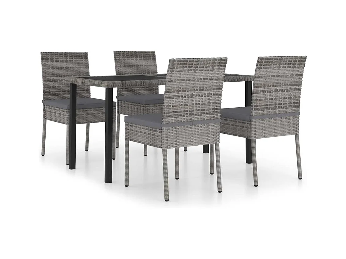 Glenn Samuel  5-delige Tuinset poly rattan grijs