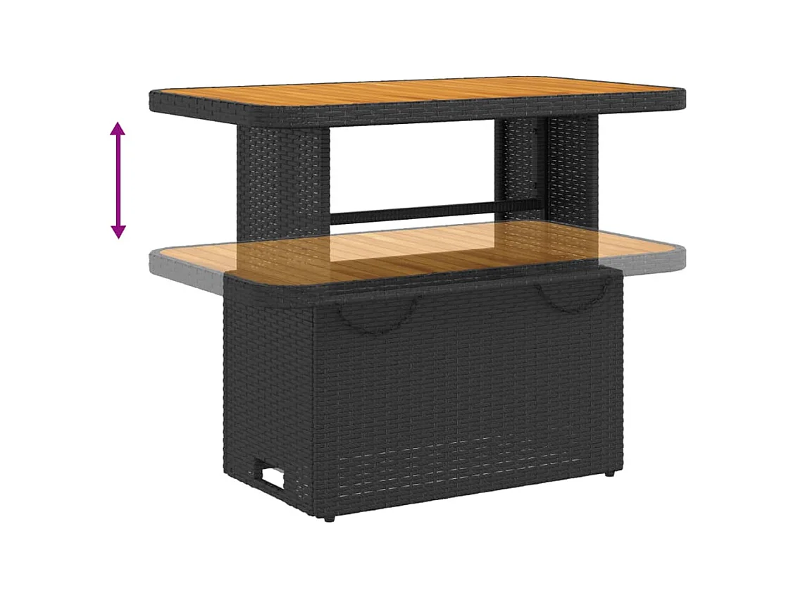 Sandviken  Ensemble à manger de jardin coussins 2pcs noir résine tressée