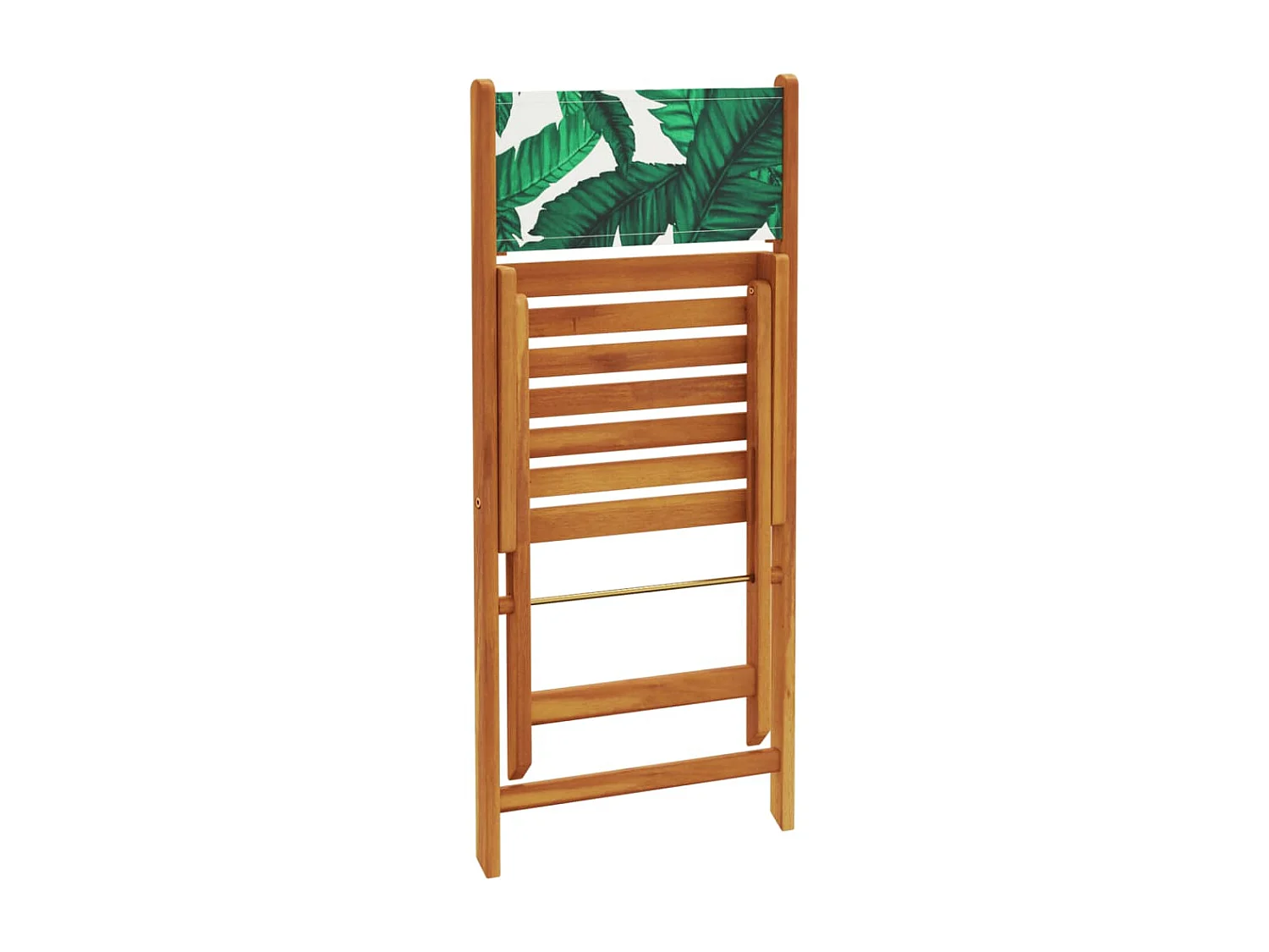 Bay Minette  Ensemble à manger de jardin 5 pcs motif de feuilles tissu bois